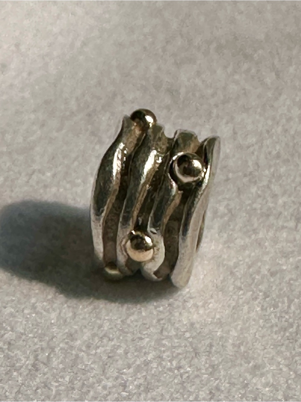 Retired Pandora Two-Tone Wavy Ripple Charm - Picture 3 of 4